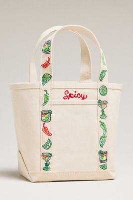 Maker / Scholar Hand-painted Canvas Tote In Neutral