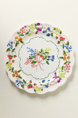 Annette Floral Melamine Dinner Plates, Set of 4