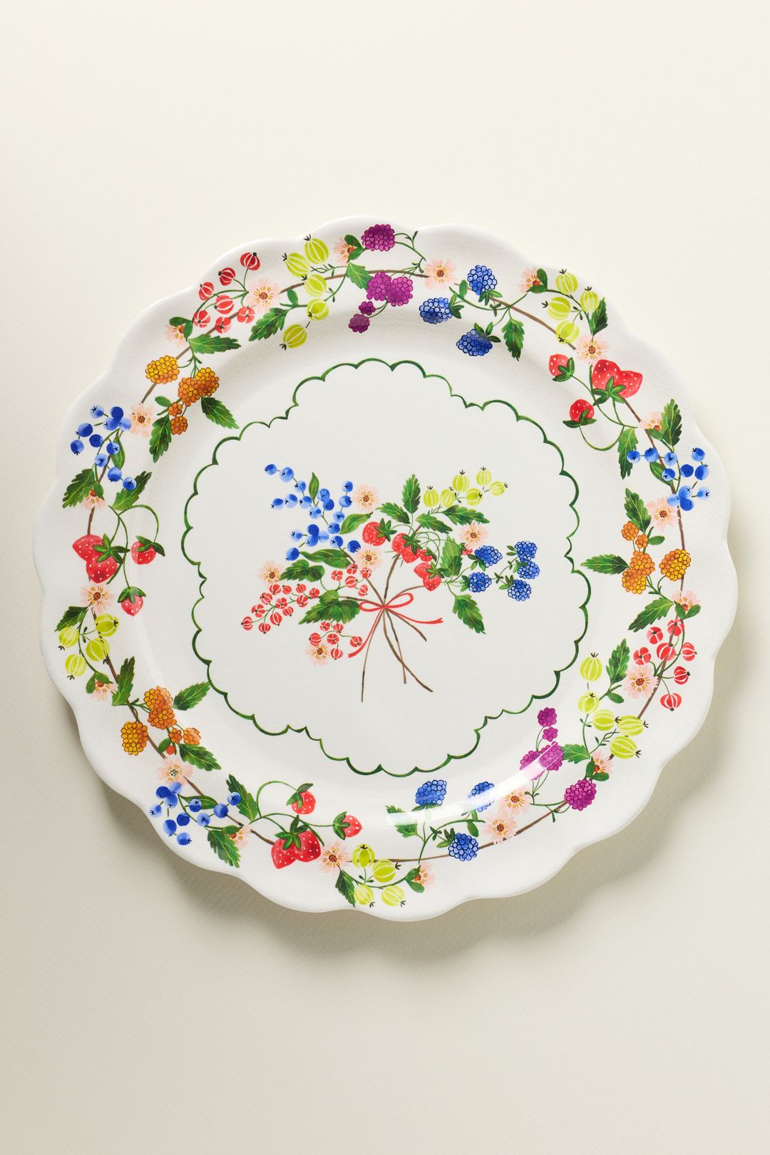 Annette Floral Melamine Dinner Plates, Set of 4 - White, Set Of 4