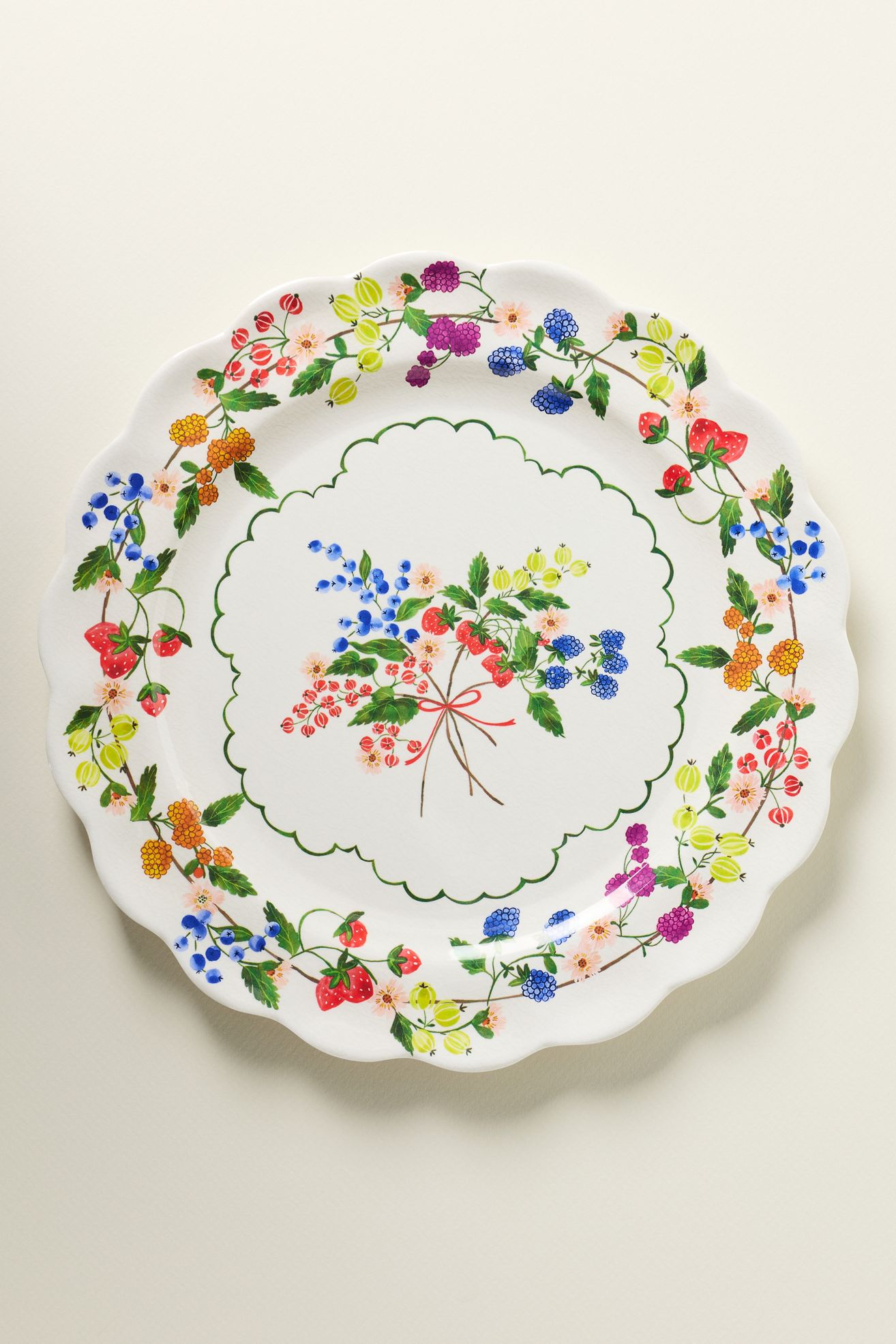 Annette Floral Melamine Dinner Plates, Set of 4 - White, Set Of 4