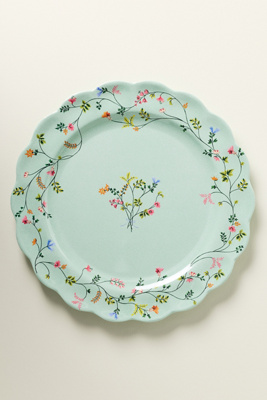 Annette Floral Melamine Dinner Plates, Set of 4