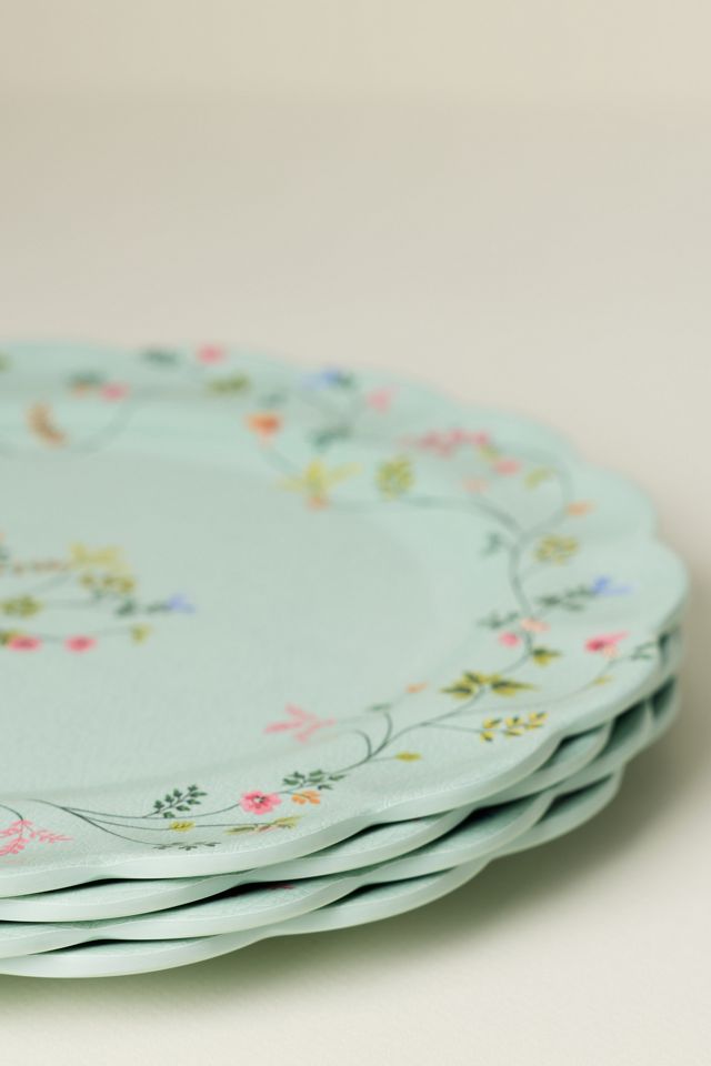 Annette Floral Melamine Dinner Plates, Set of 4 #2