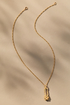 Yam Flower Pin Necklace In Gold