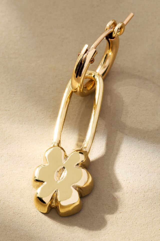 Yam Flower Pin Hoop Earrings #1