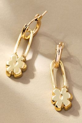 Yam NYC Flower Pin Hoop Earrings