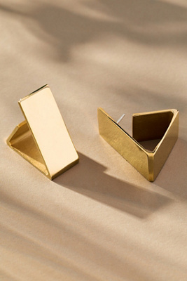 Yam Equilateral Hoop Earrings In Gold