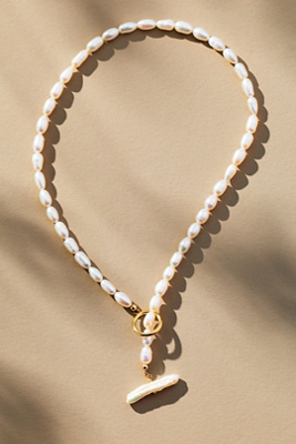 Yam Pearl Choker Necklace In Sand
