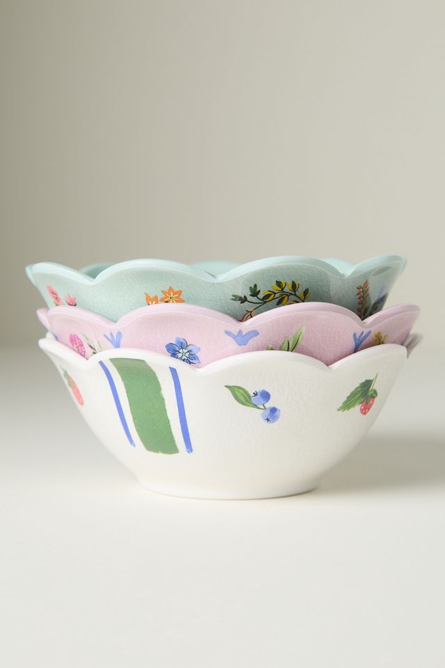 Annette Floral Melamine Nut Bowls, Set of 4 #2