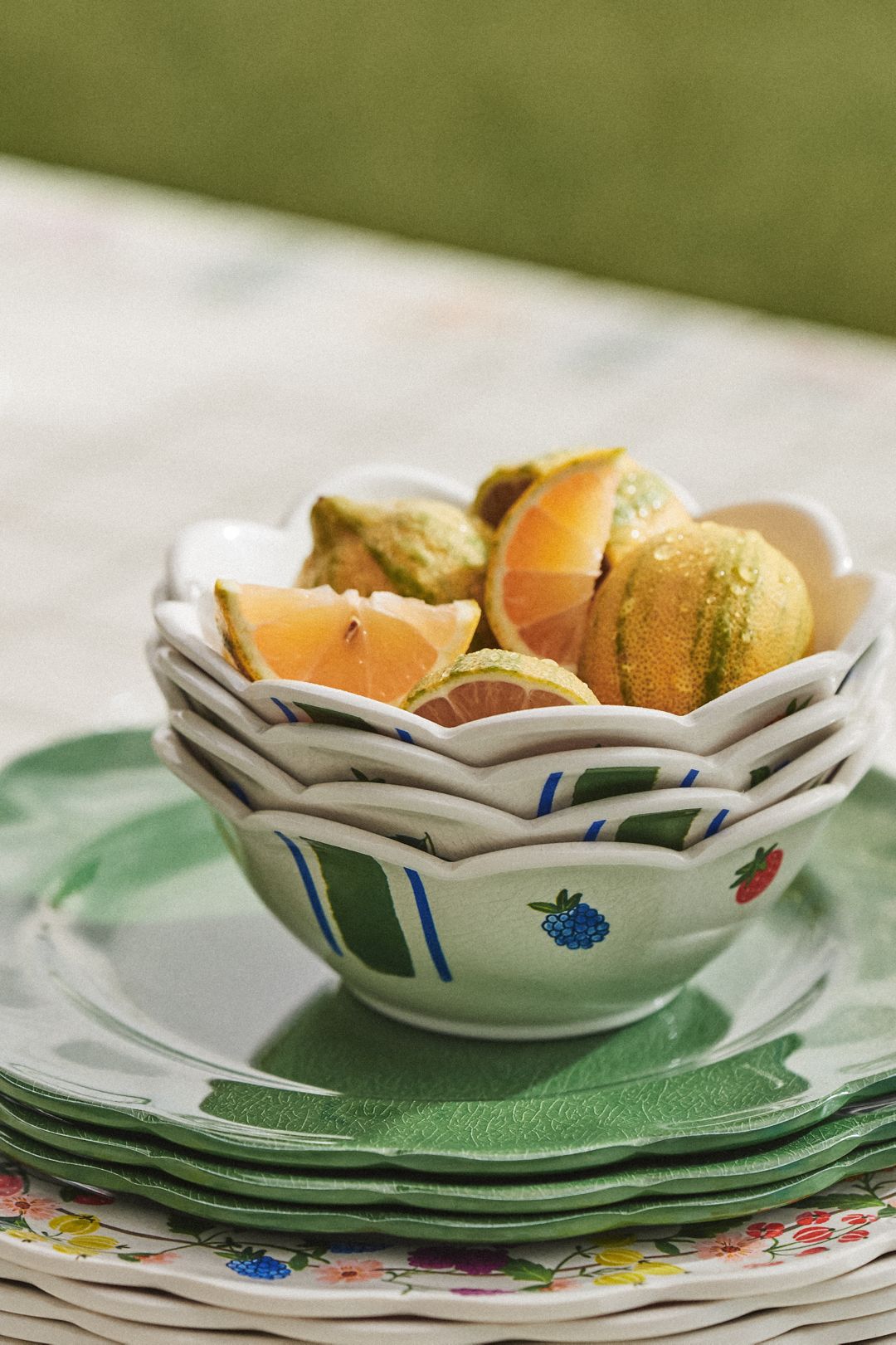 Annette Floral Melamine Nut Bowls, Set of 4 - White, Set Of 4