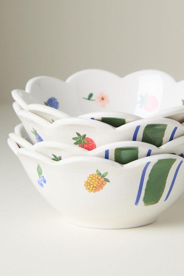 Annette Floral Melamine Nut Bowls, Set of 4 #5