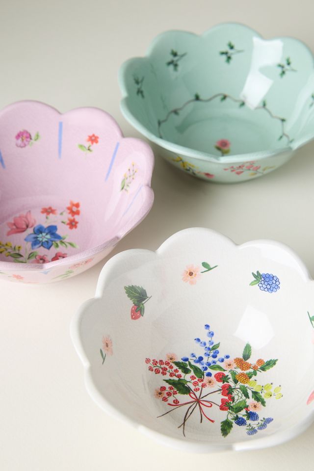Annette Floral Melamine Nut Bowls, Mixed Set of 3 #1