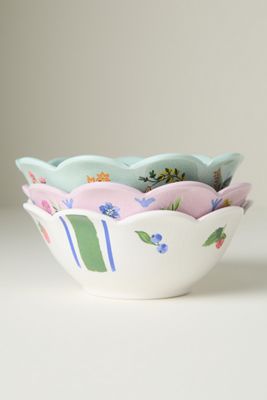 Annette Floral Melamine Nut Bowls, Mixed Set of 3