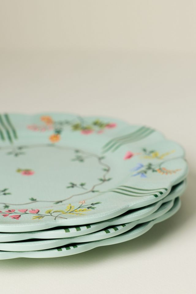 Annette Floral Melamine Dessert Plates, Set of 4 #2