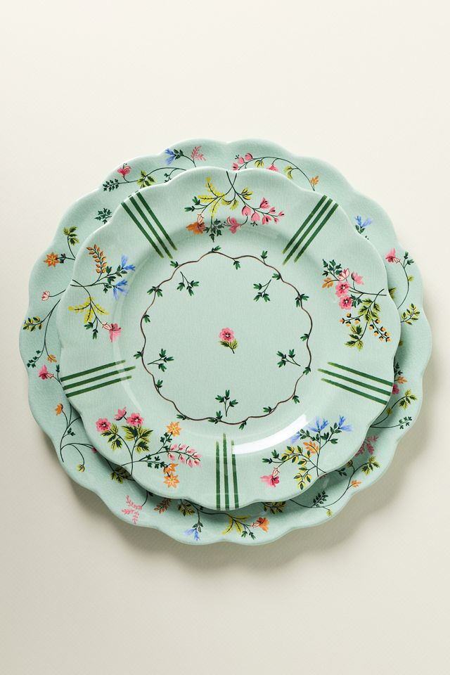 Annette Floral Melamine Dessert Plates, Set of 4 #1