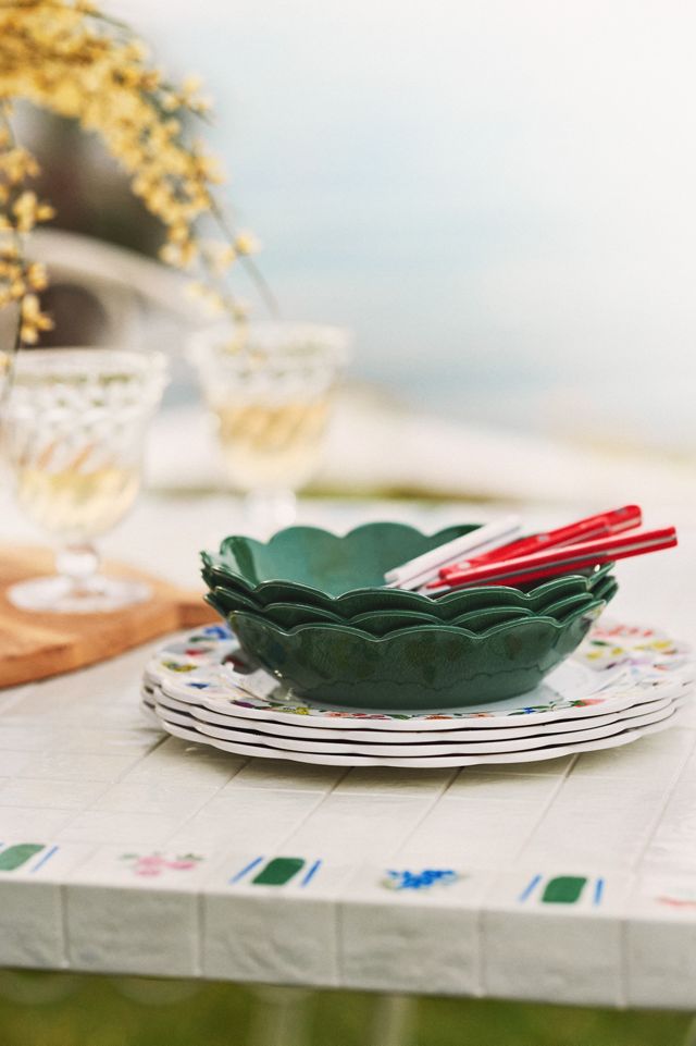 食器 miwa ito / Doodled Dish green Annette Melamine Pasta Bowls, Set of 4 | Anthropologie
