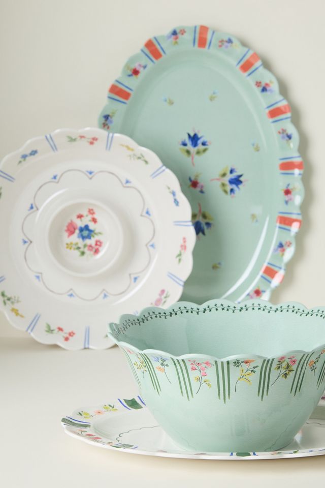 Annette Floral Melamine Chip and Dip Platter #2
