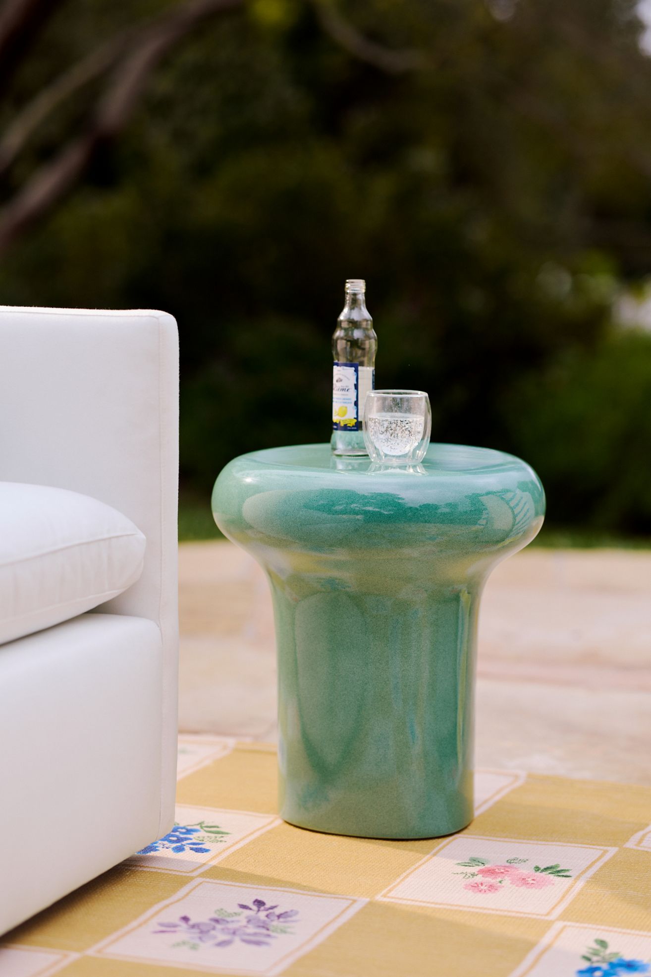 Naomi Indoor/Outdoor Side Table - Dark Green, One Size