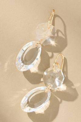 By Anthropologie Clear Crystal Drop Earrings In Transparent