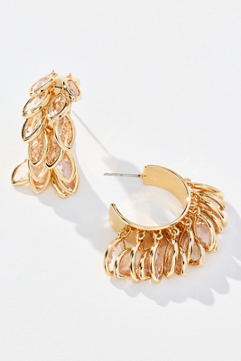By Anthropologie Layered Drop Hoop Earrings In Gold
