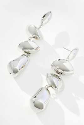 By Anthropologie Multi Shaped Drop Earrings In Silver