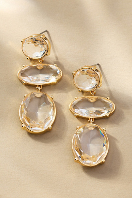 By Anthropologie Shaped Crystal Drop Earrings In Transparent