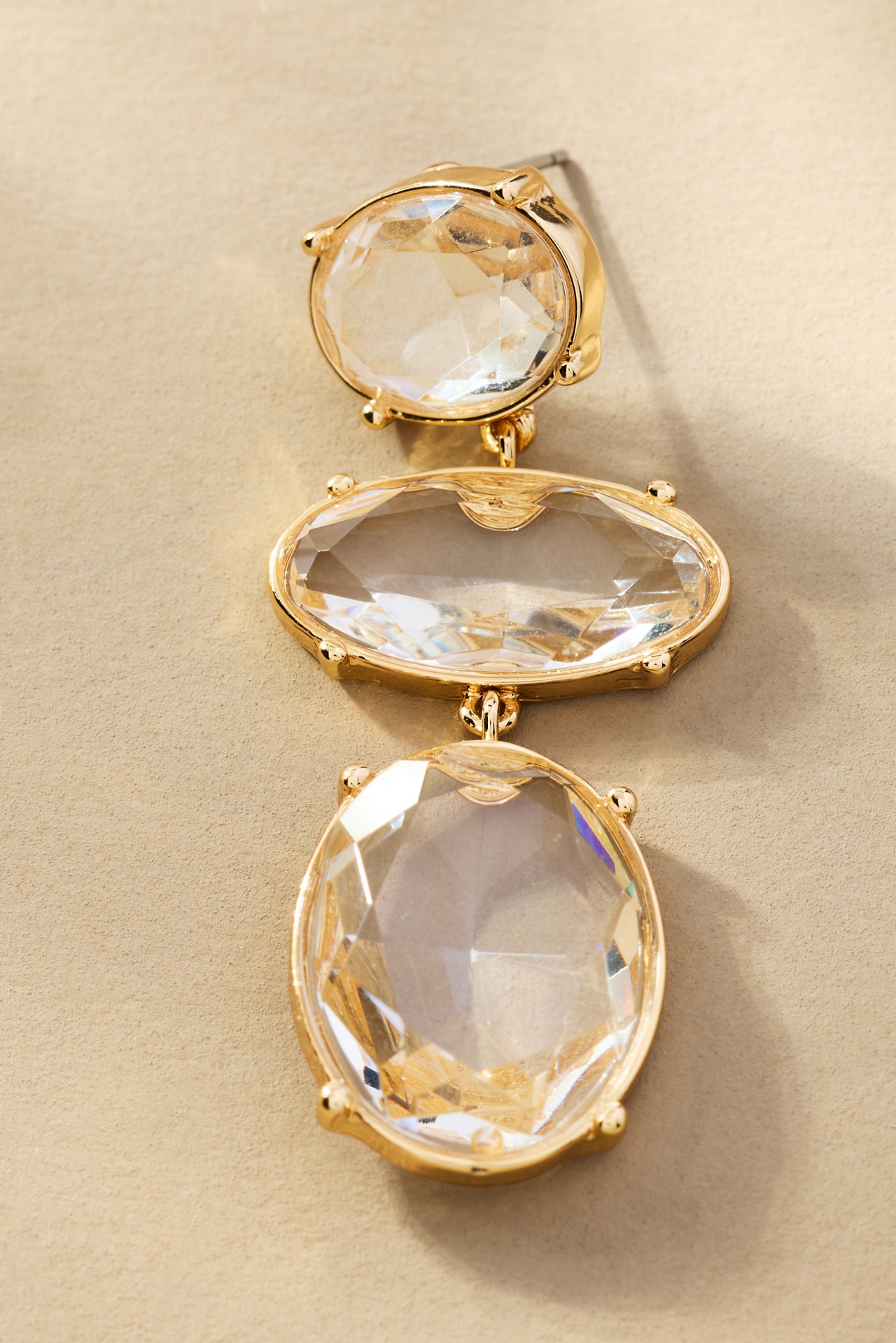 Shaped Crystal Drop Earrings