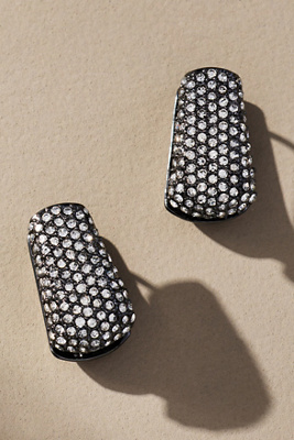 By Anthropologie Mini Glitz Huggie Hoop Earrings In Silver