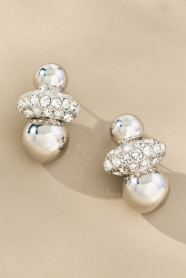 By Anthropologie Mixed Crystal Drop Earrings In Silver