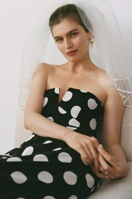 By Anthropologie Strapless Linen Plunge-Neck Midi Dress | Anthropologie