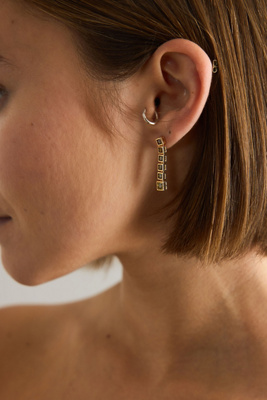 Maeve Square Glam Drop Earrings In Green