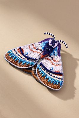 Mignonne Gavigan Purple Moth Brooch
