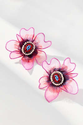 Mignonne Gavigan Myra Flower Stud Earrings In Pink