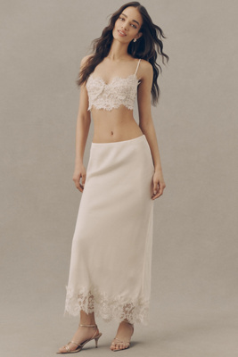 Elisan Lace Satin Maxi Skirt