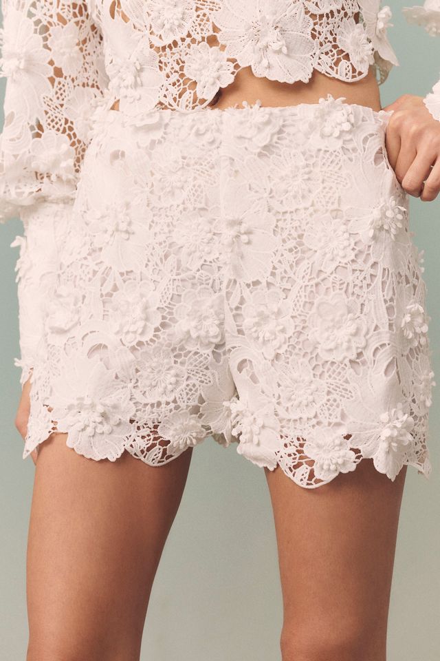 Bardot Amyra High-Waist Lace Shorts #1
