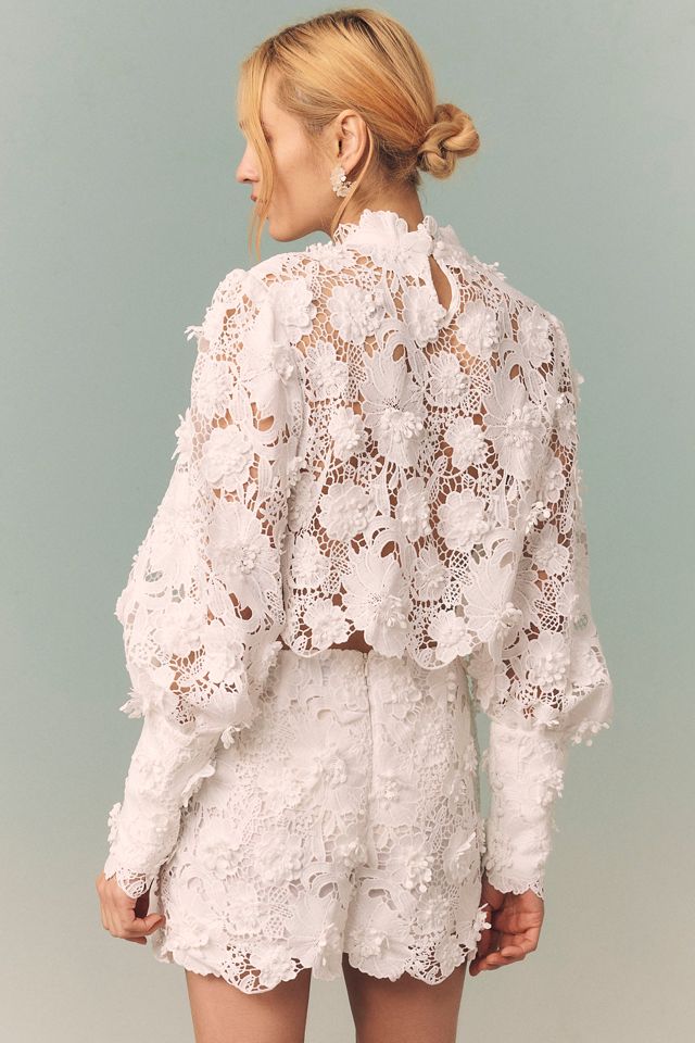 Bardot Amyra High-Waist Lace Shorts #2