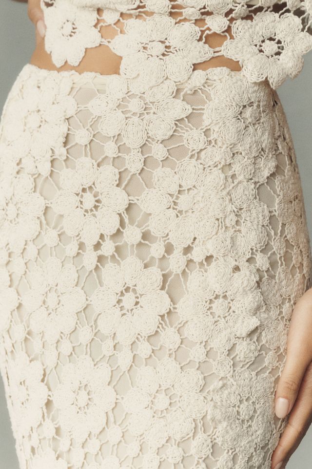Bardot Veneta Cotton Crochet Midi Skirt #3