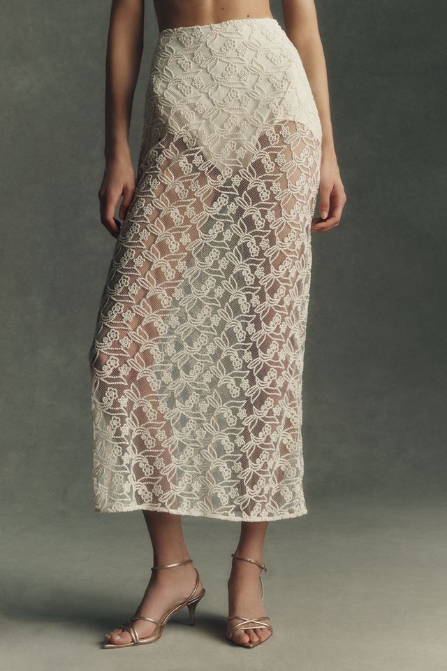 Bardot Venetia Sheer Midi Skirt #1