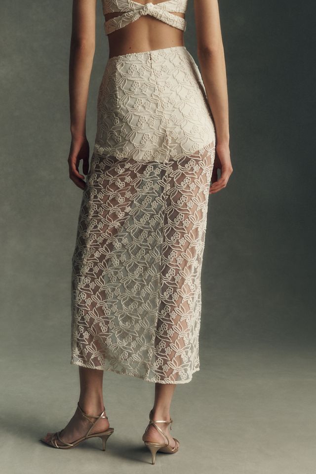 Bardot Venetia Sheer Midi Skirt #3