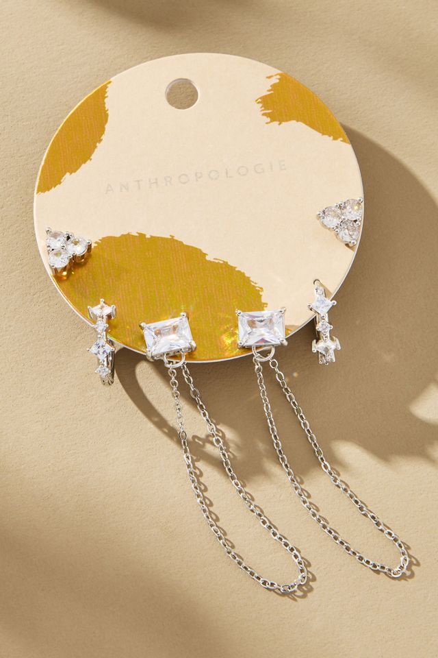 Drippy Crystal Earrings, Set of 3 #1