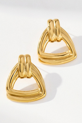 By Anthropologie Large Triangle Post Earrings In Gold