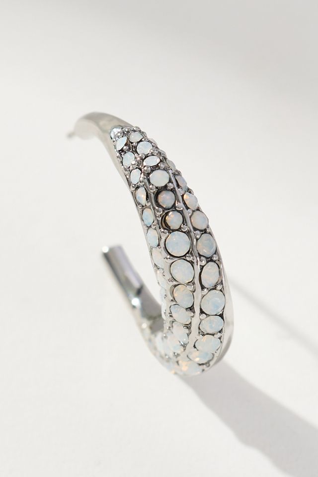 Crystal Column Hoop Earrings #1