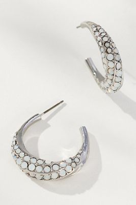 Crystal Column Hoop Earrings