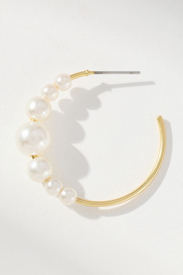 Small Pearl Hoop Earrings #1