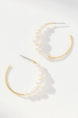 Small Pearl Hoop Earrings