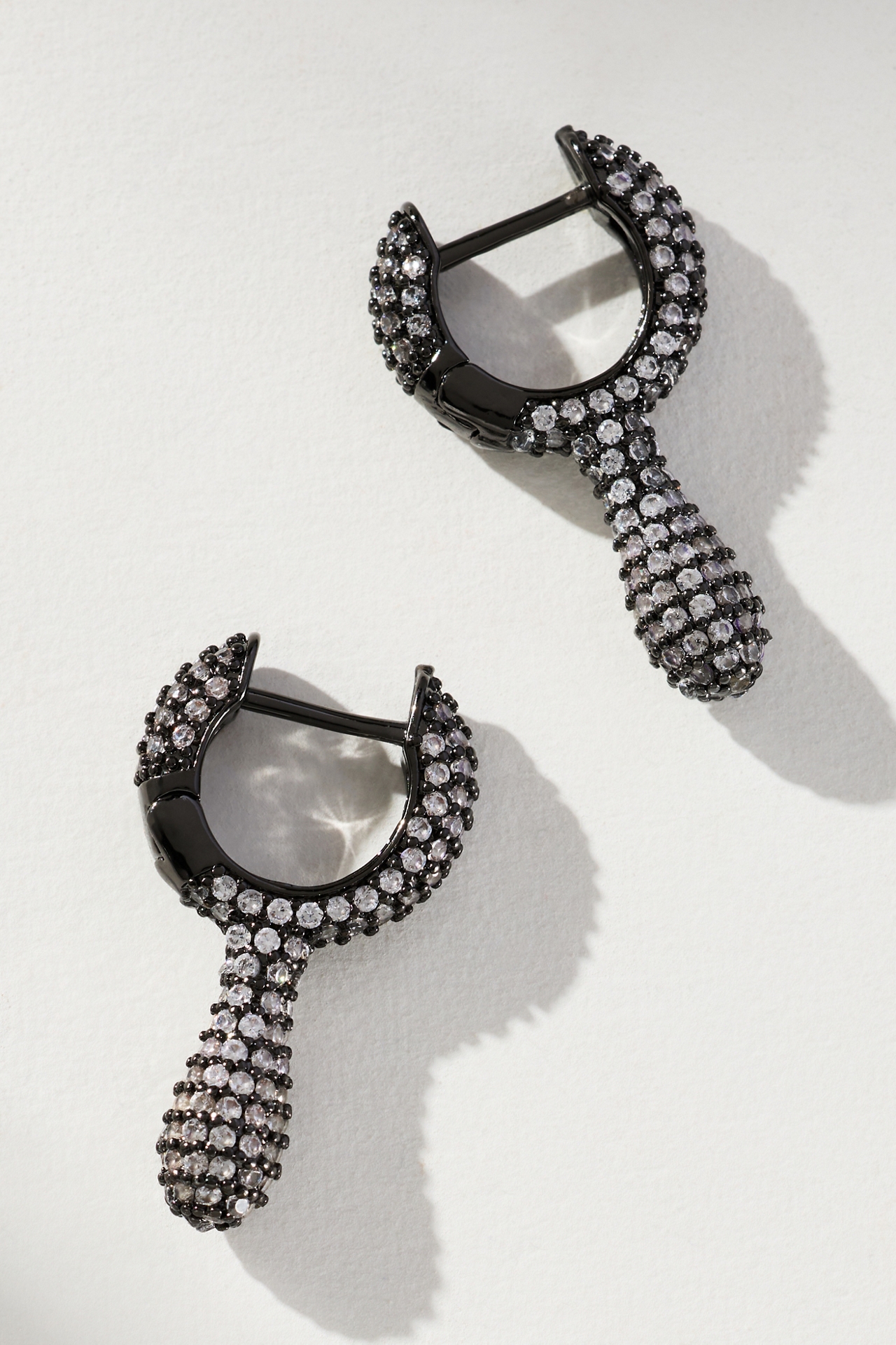 By Anthropologie Drippy Crystal Huggie Hoop Earrings