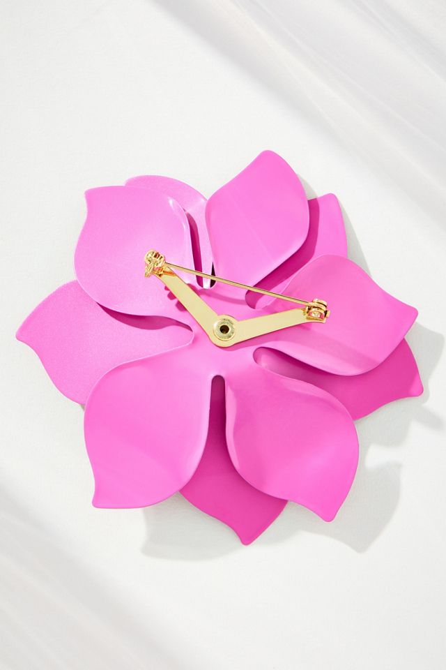 Pinstripe Floral Brooch #1