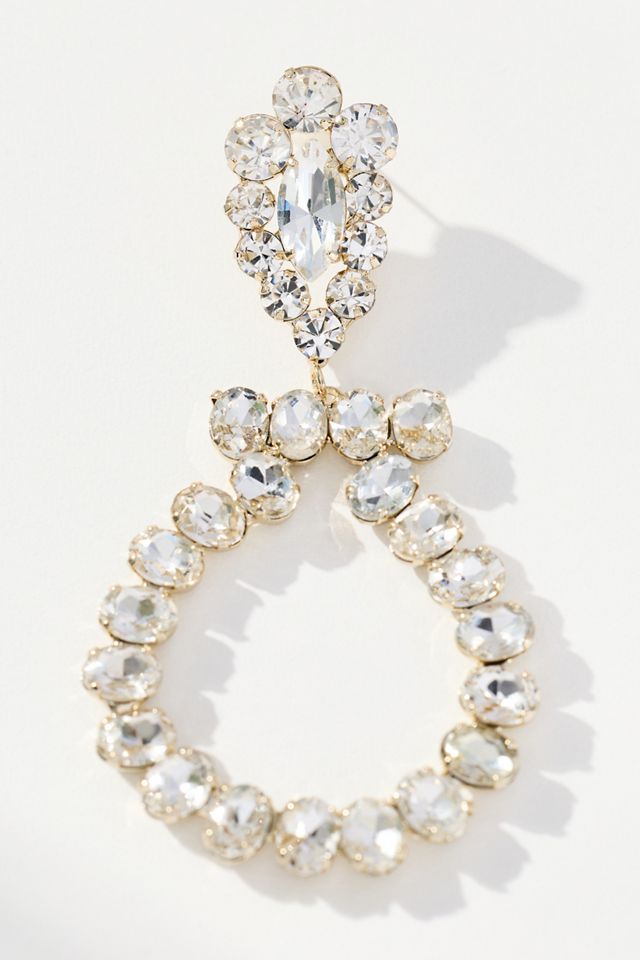 Circular Crystal Drop Earrings #1