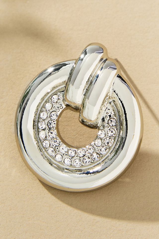 Round Crystal Drop Earrings #1