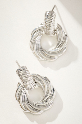 By Anthropologie Circle Twist Earrings In Silver