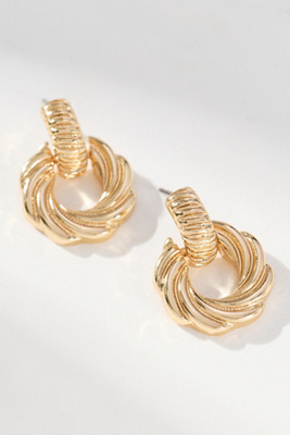 By Anthropologie Circle Twist Earrings In Gold